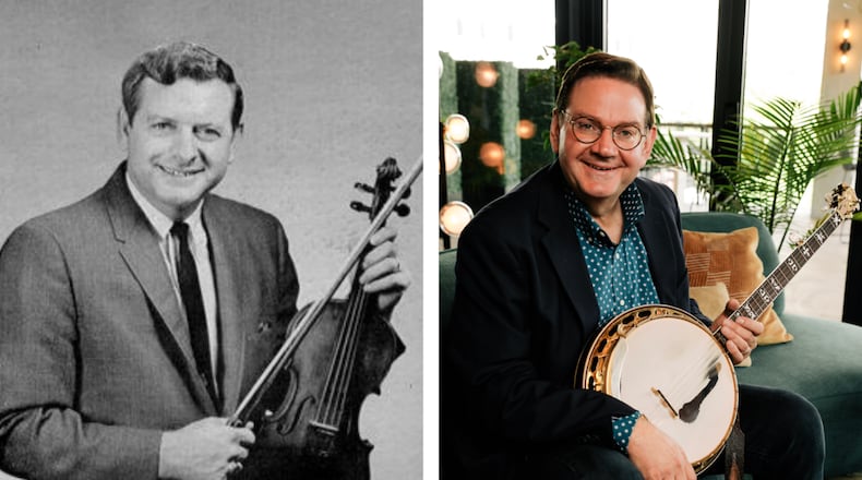 Paul "Moon" Mullins and Joe Mullins, father and son, respected for their decades-long contributions to radio broadcasting in the Ohio music scene, have earned statewide recognition with their induction into the Ohio Country Music Hall of Fame. The induction ceremony is April 26 at Keepin' It Country Farm in Waynesville. Performances will follow from the Richard Lynch Band and award-winning bluegrass band, Joe Mullins & The Radio Ramblers. CONTRIBUTED PHOTO: East Public Relations