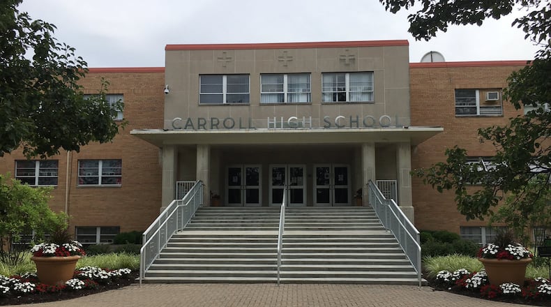 Carroll High School in Riverside drew about 190 students from Dayton Public Schools in 2016-17 via the state’s primary voucher system, according to the Ohio Department of Education. Overall, more than 2,500 students who lived within DPS boundaries used vouchers to attend more than 30 private, mostly religious schools. JEREMY P. KELLEY / STAFF