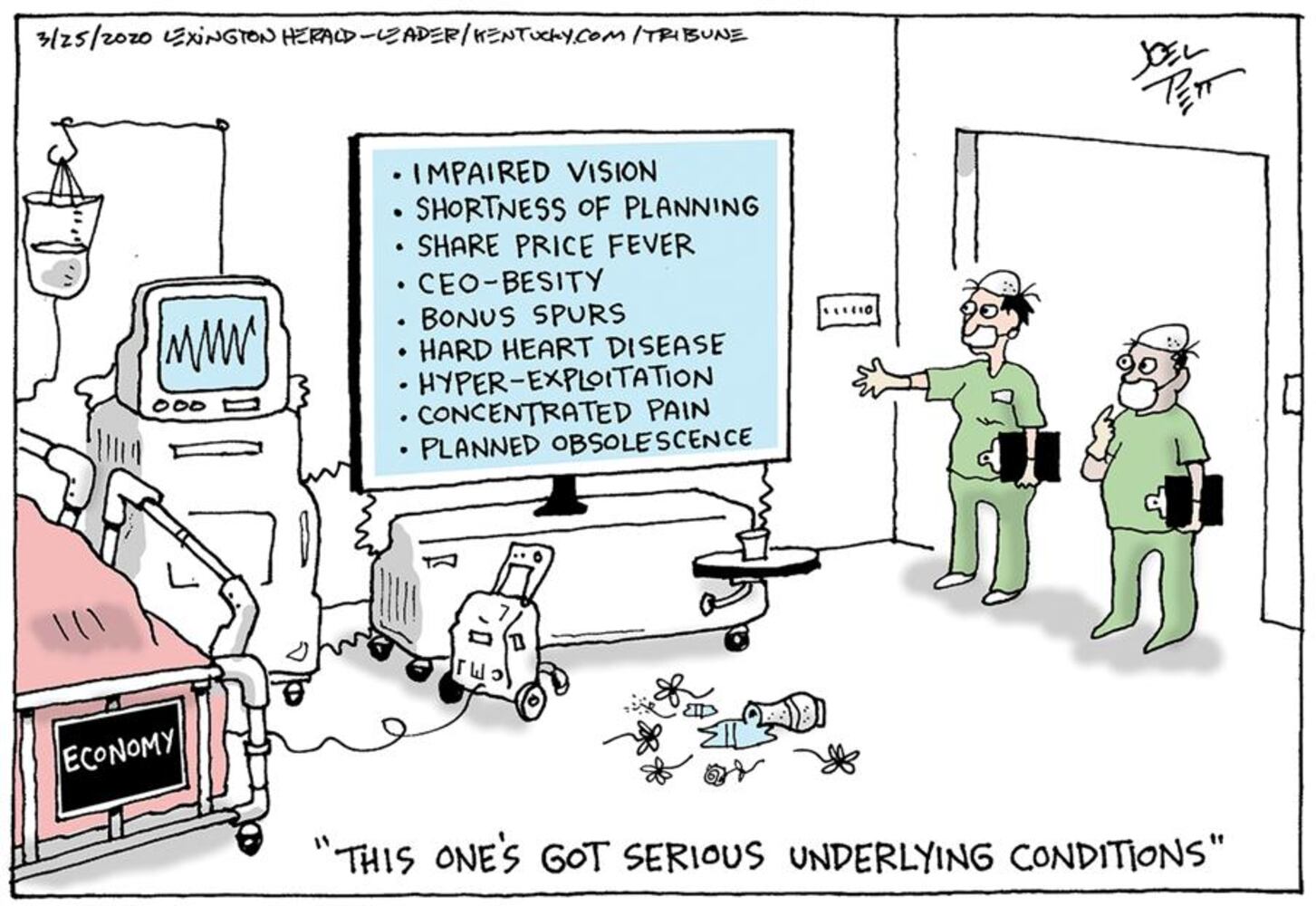 Week in cartoons: Surgical mask shortage, the economy and more