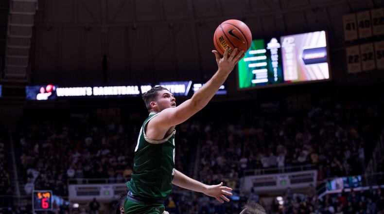 Wright State's Grant Basile, shown here earlier this season, scored 26 points in the Raiders' 78-74 win at Oakland on Friday night. Joseph Craven/Wright State Athletics