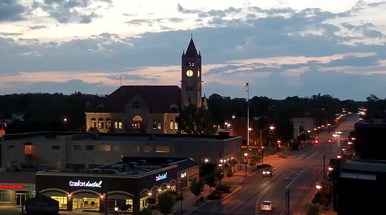 Time-Lapse: Morning storms roll through downtown Xenia
