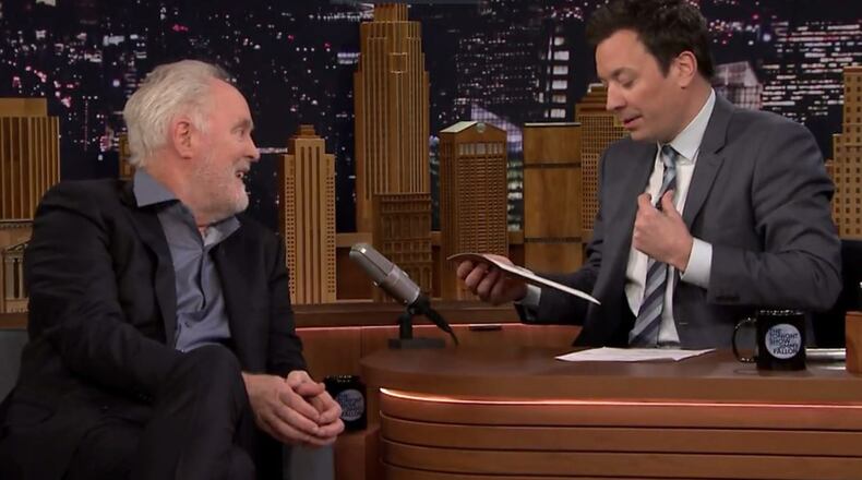 John Lithgow told Tonight Show host Jimmy Fallon about being babysat by civil rights icon Coretta Scott King in Yellow Springs. Screen Grab: "Tonight Show starring Jimmy Fallon."