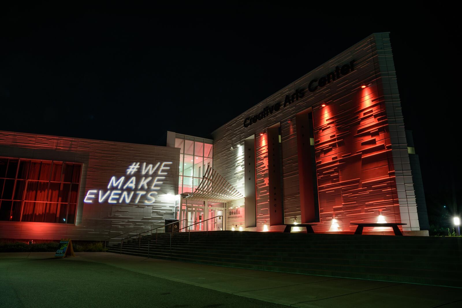 Local arts and entertainment organizations across the region, including Wright State University's Creative Arts Center, raised awareness about their industry’s financial plight on Red Alert Day of Action on Tuesday, Sept. 1. TOM GILLIAM/CONTRIBUTED