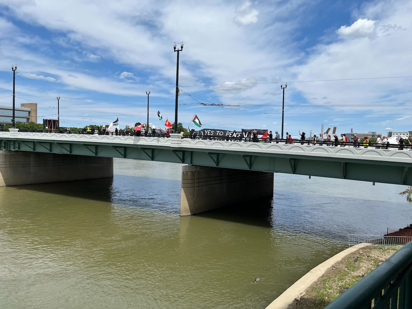 NATO Protesters on the Main Street Bridge