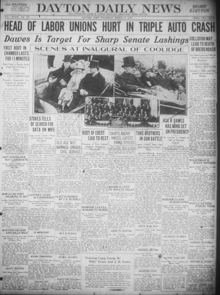 Presidential inauguration newspaper