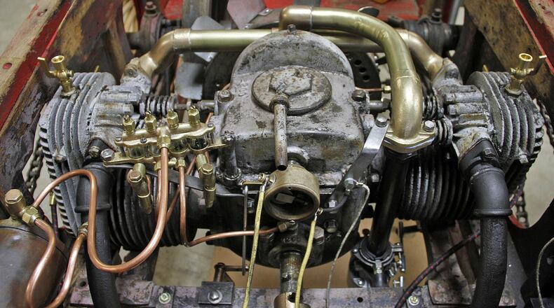 The air-cooled two-cylinder engine in the 1907 Kauffman Hatfield Buggyabout. © 2018 Photograph by Skip Peterson
