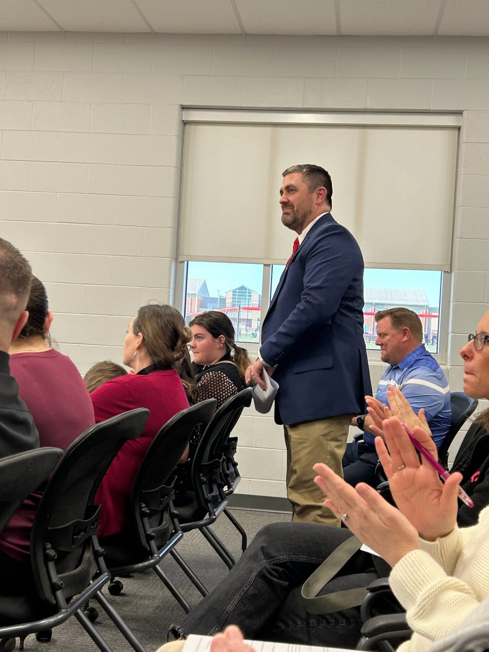 Ryan Rismiller was officially hired as Northwestern Local School District's new superintendent at the March 19 board meeting. BROOKE SPURLOCK / STAFF