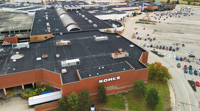 FILE PHOTO: Pictured are areal photos of Forest Fair Village (formerly Cincinnati Mall, Cincinnati Mills, and Forest Fair Mall) on Oct. 31, 2022. There is a plan to demolish most of the mall that straddles the Butler and Hamilton county border. The state just offered the Butler County Landbank $8.7 million for 51 projects, and the lion's share of that money is earmarked for the mall's demolition. NICK GRAHAM/STAFF