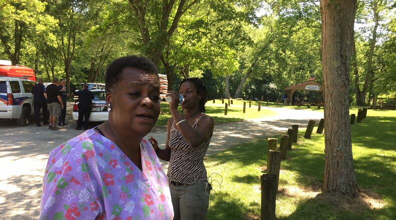 Michelle Winston, the aunt of drowning victim D’James Moore, 17, said the family has closure after crews found his body Wednesday afternoon. JOHN BEDELL / STAFF