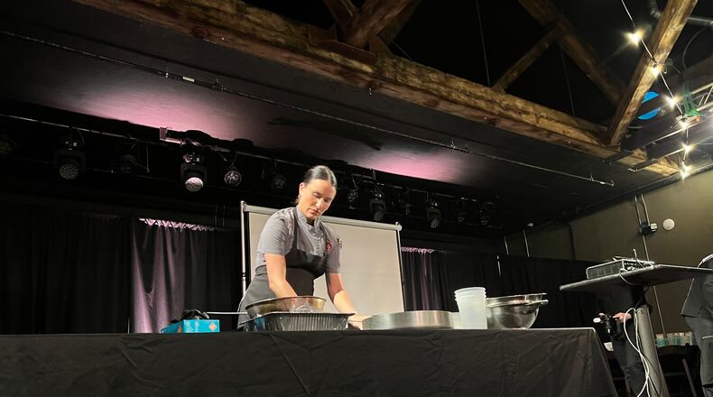 Katy Evans, Executive Chef of Coldwater Cafe participates in the Diced Dayton Chefs Challenge at the Brightside Music Venue