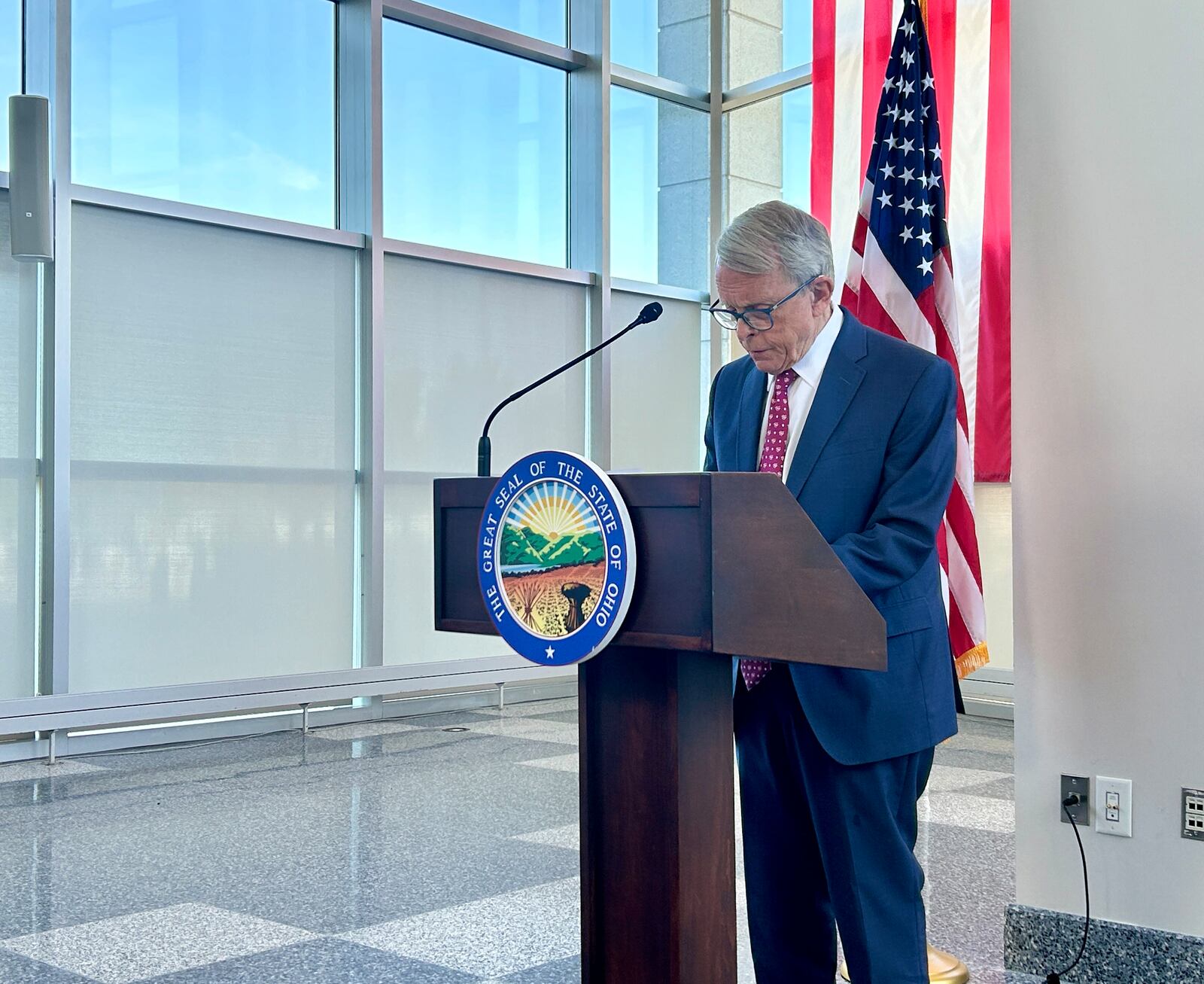 Ohio Gov. Mike DeWine announces 26 new recommendations curated by a state task force to improve the conditions and performance of the Ohio juvenile justice system. Sept. 3, 2024.