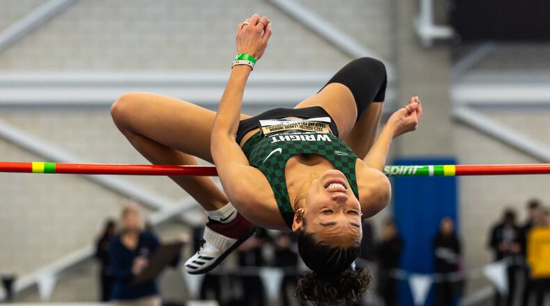 Wright State's Cierra Lively won the Horizon League indoor championship in the high jump with a record-tying leap. Horizon League photo