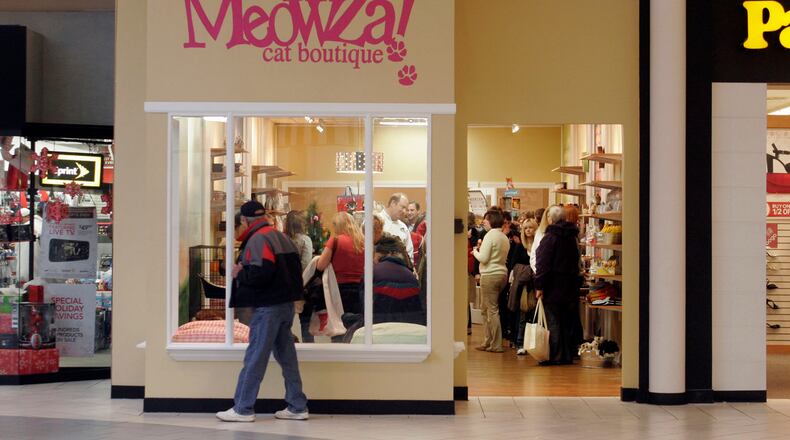 The Humane Society of Greater Dayton MeowZa Cat Boutique at the Dayton Mall first opened in 2008. STAFF FILE
