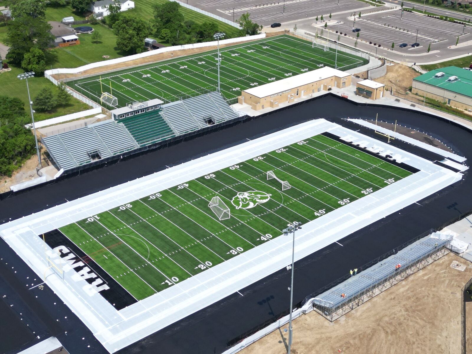 Construction is nearing completion on Tuesday, June 3, 2025, on the Matandy SportsPlex on the campus of Badin High School in Hamilton. NICK GRAHAM/STAFF