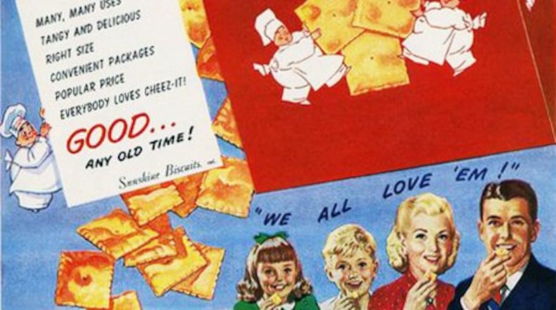 Cheez-It invented in Dayton
According to the United States Patent and Trademark Office, the first Cheez-It Cheese Crackers were sold by The Green & Green Company of Dayton in May 1921. The company, which had started business in 1896, was better known for their Edgemont crackers and for their nutty-flavored Dayton cracker, which was stamped with the name Dayton .
After the Wall Street Crash of 1929, The Green & Green Company was acquired by The Sunshine Biscuit Company. The Keebler Company acquired Sunshine in 1996, and Keebler was in turn acquired by Kellogg in 2001.
Every Thursday in Life, Curt Dalton of Dayton History and www.daytonhistorybooks.com unearths the lost gems of the Miami Valley's past. See web exclusive and past Jewels at MyDaytonDailyNews.com/gemcityjewels.