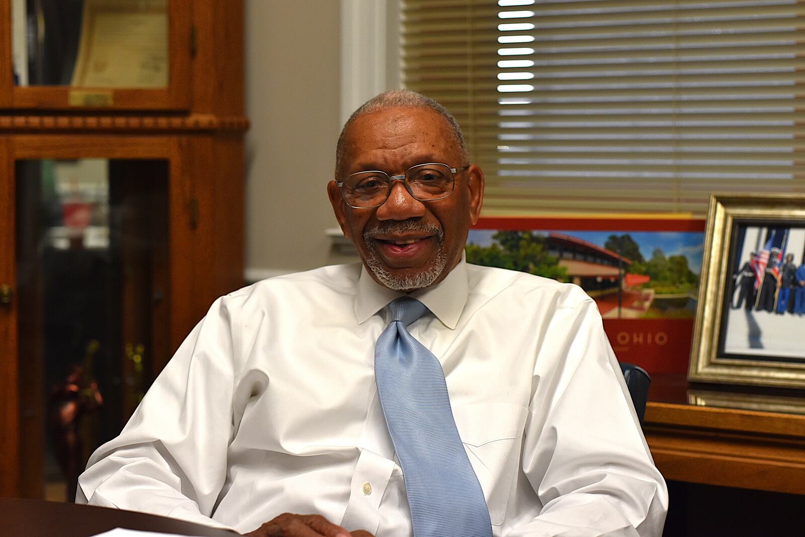 Dayton Mayor Jeffrey Mims Jr. in his office in City Hall. CORNELIUS FROLIK / STAFF