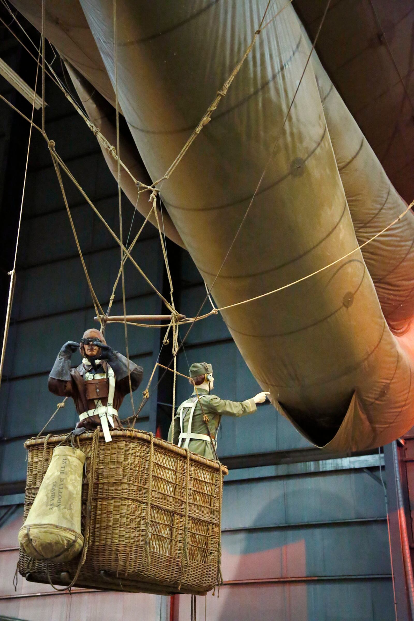 An observer and radio operator in the gondola of a Caquot Type R Observation Balloon operated in World Wars I and II.    TY GREENLEES / STAFF