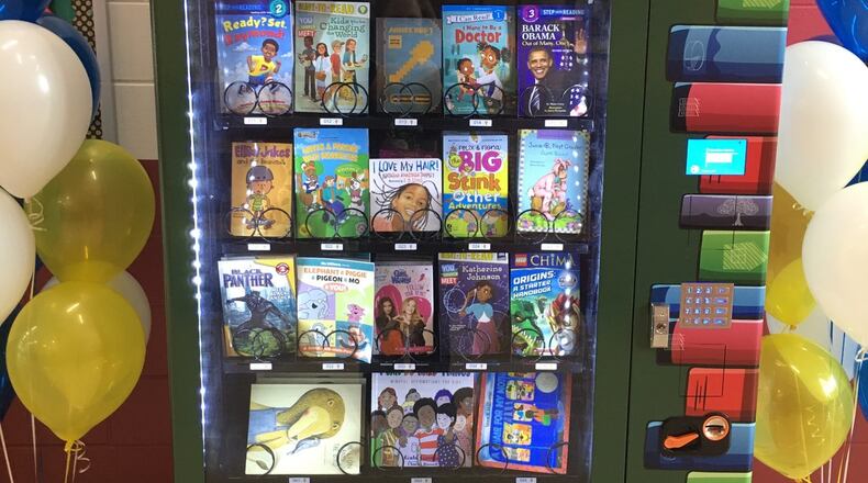 Westwood Elementary School’s new book vending machine. CONTRIBUTED