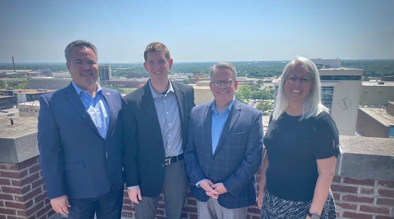 From left, Erhardt Preitauer, president and CEO of CareSource; Colin Thomasset, CEO of Wheat State Healthcare, representing the Association of Community Mental Health Centers; Matt Fletcher, executive director of InterHab; and Rachel Marsh, CEO of the Children’s Alliance of Kansas. Those organizations recently partnered to make a bid to service Kansas' Medicaid members. PROVIDED