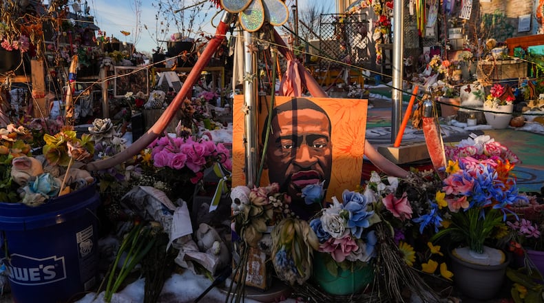 A view of George Floyd Square in Minneapolis, Saturday, Jan. 31, 2026. (AP Photo/Ryan Murphy)