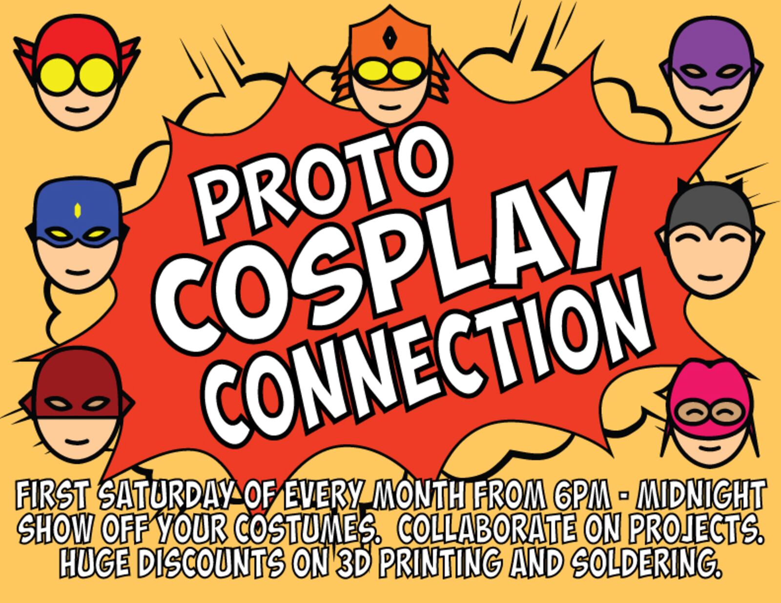 The first ever Proto Cosplay Connection will take place this Saturday, June 2, at Proto BuildBar from 6pm-12am. The event will take place the first Saturday of every month. Attendees will network with other cosplayers and enjoy discounts on 3d printing. CONTRIBUTED