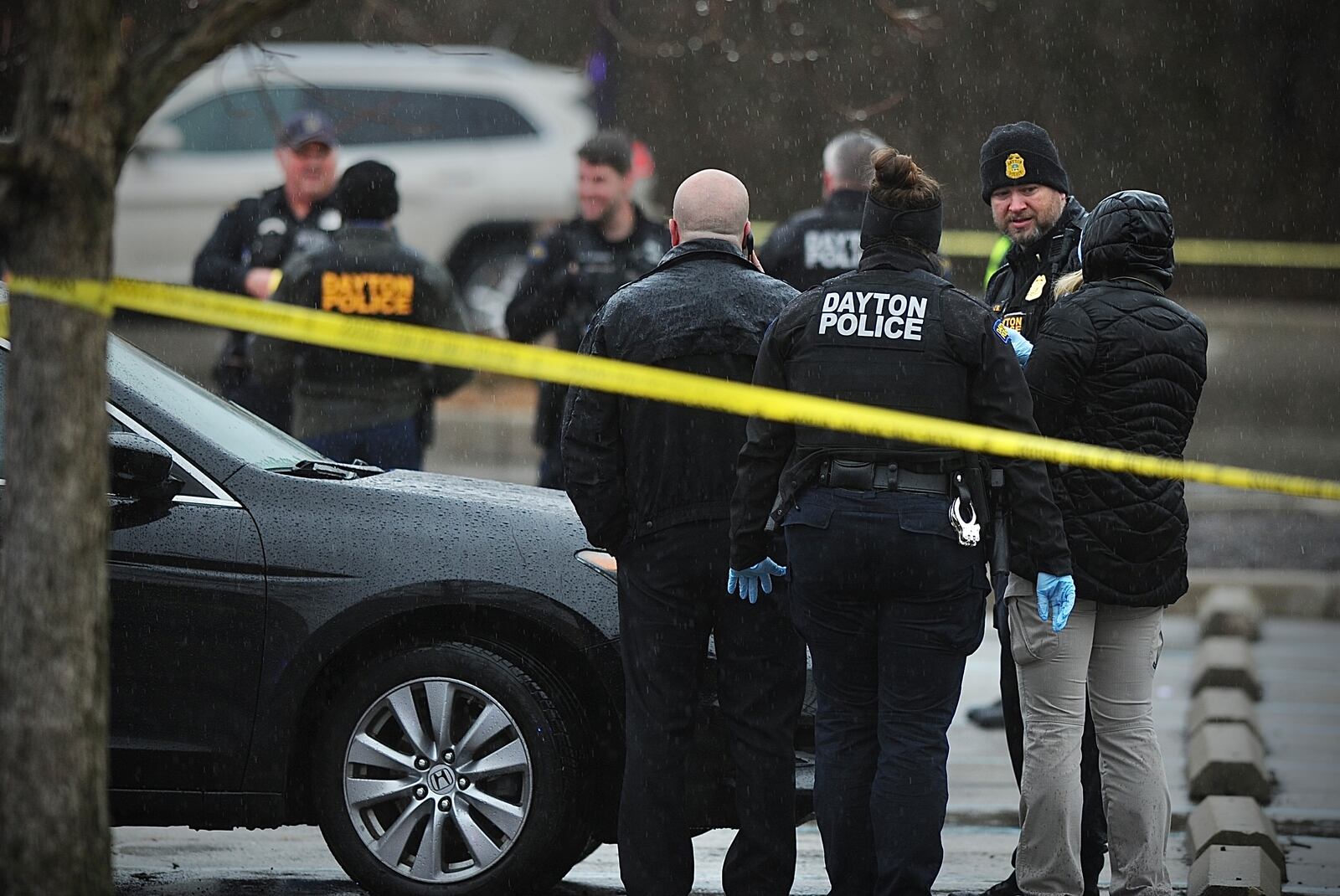 Dayton police are on the scene of a fatal shooting Friday, Jan. 12, 2024, at the Greater Dayton Recreation Center at Roosevelt Commons on Third Street. MARSHALL GORBY\STAFF