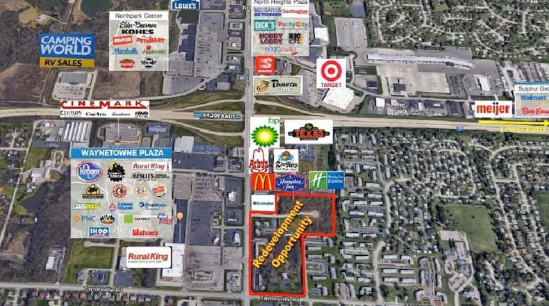 Broad Reach Retail Partners plans to redevelop the area that is currently two vacant apartment buildings in Huber Heights. CONTRIBUTED
