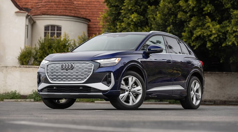 This photo provided by Audi shows the 2025 Q4 E-tron. The Q4 E-tron is an easy EV to drive and live with. It also features a great-looking interior equipped with numerous Audi's latest technology features. (Courtesy of Audi AG via AP)