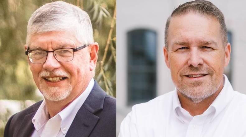 Kettering City Councilmen Bob Scott, left, and Bryan Suddith are running for mayor in the Nov. 4, 2025, general election. CONTRIBUTED