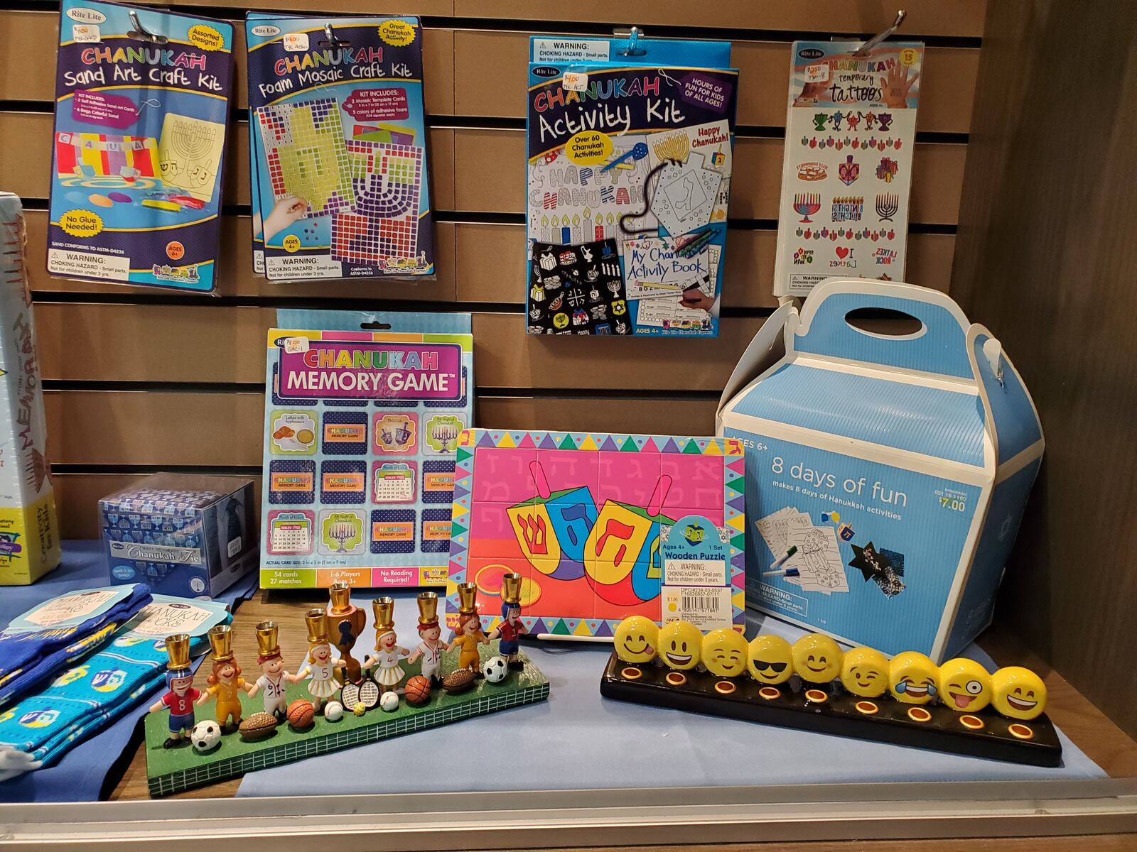 These Hanukkah-related gifts are available at the Beth Abraham Synagogue Gift Shop in Oakwood. CONTRIBUTED