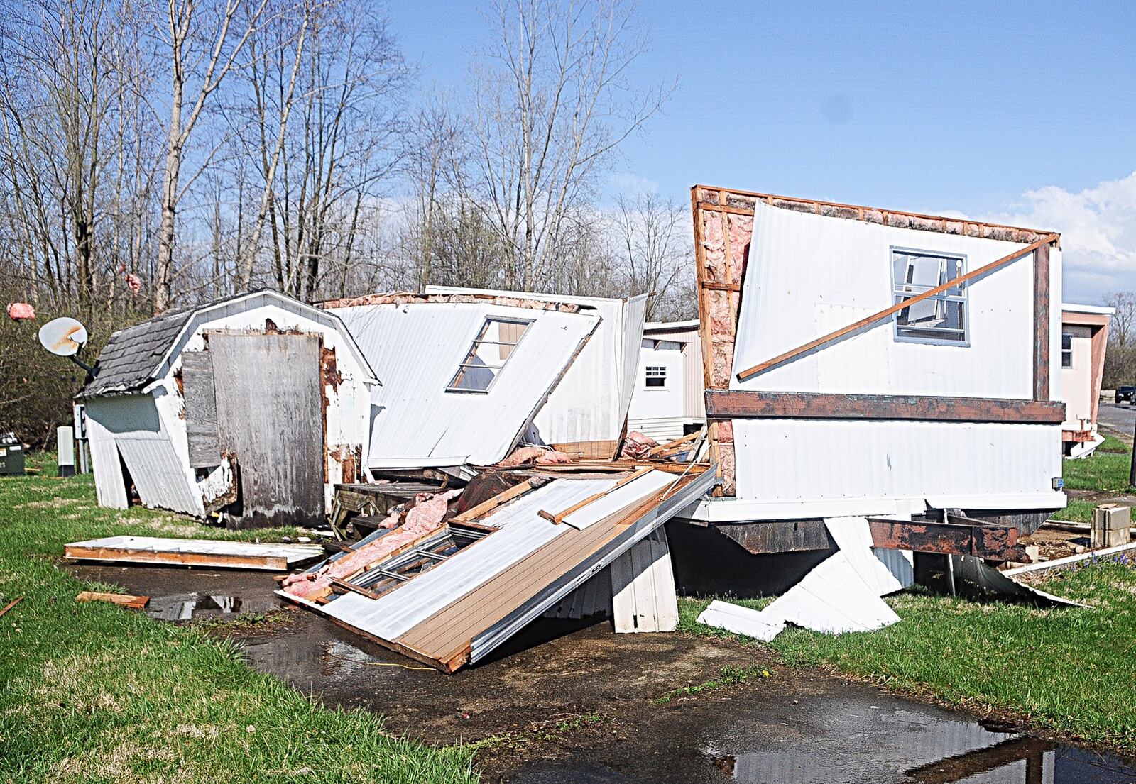 A tornado Sunday destroyed an unoccupied mobile home at the Rose Garden Mobile Home Park in Clark County near Springfield. Half of the confirmed tornadoes this year in Ohio â€” including two Friday and another Sunday â€” have touched down in Clark County. MARSHALL GORBY / STAFF