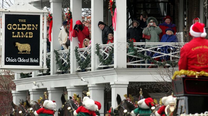 Parade watchers watch the Lebanon Carriage Parade from the balcony of The Golden Lamb, Ohio’s Oldest Hotel in 2017. CONTRIBUTED