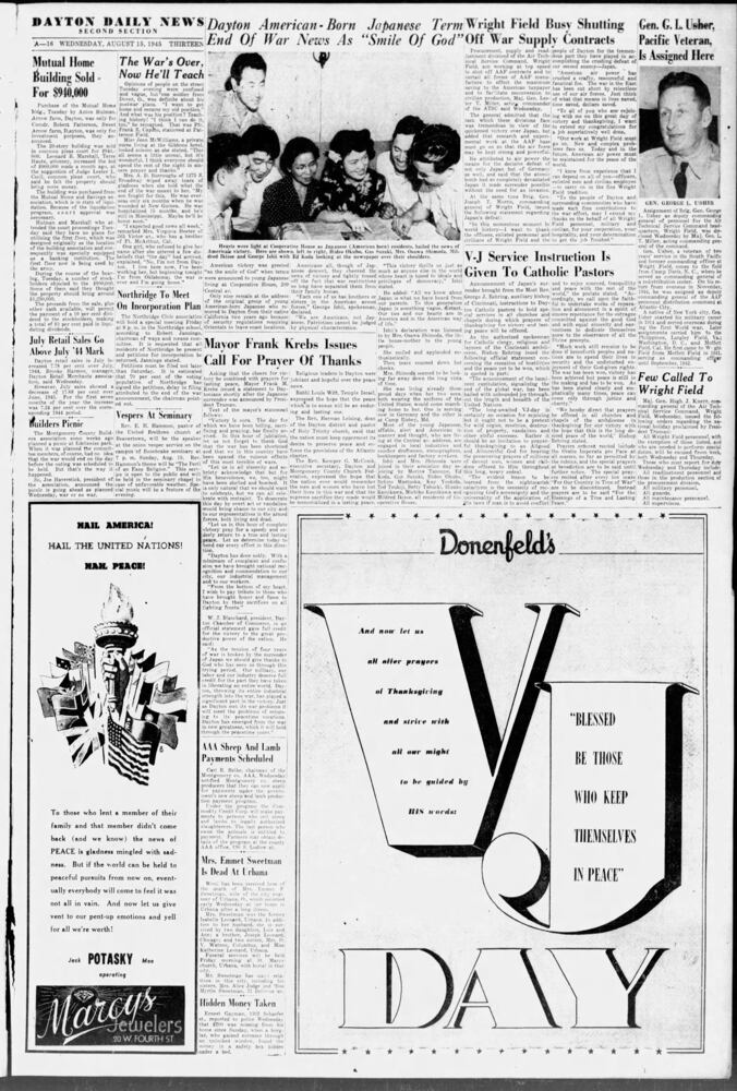 PHOTOS: The end of World War II is documented in the pages of the Dayton Daily News