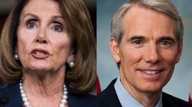 Speaker Nancy Pelosi and Ohio Sen. Rob Portman