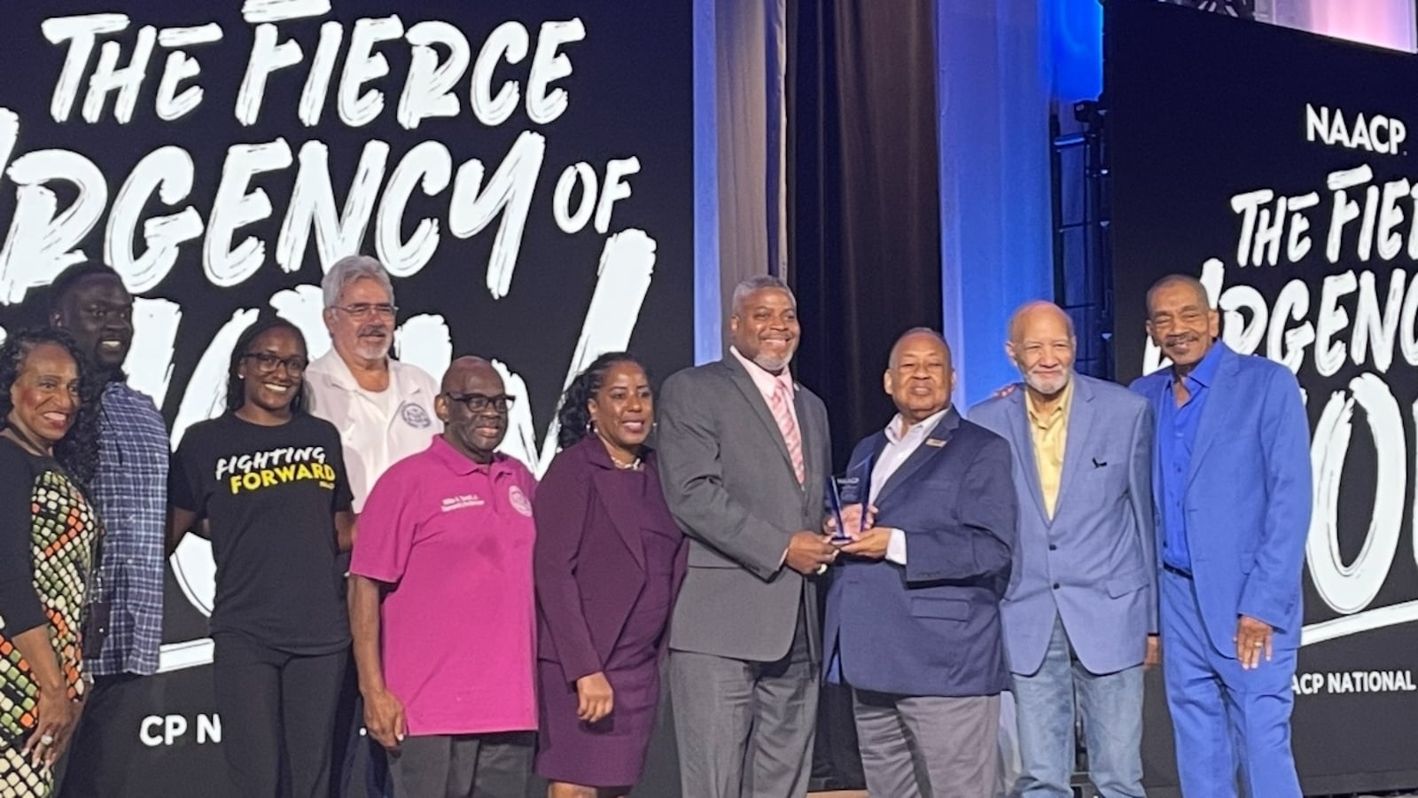 Delegates of the Dayton Branch of the NAACP receive Thalheimer Awards during the 116th NAACP National Convention, held in Charlotte, North Carolina. CONTRIBUTED