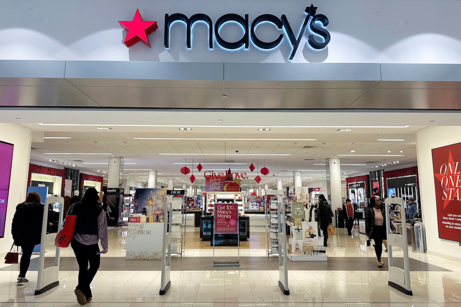 FILE - A Macy's department store is in Bay Shore, Long Island, New York, on Tuesday, December 12, 2023. (AP Photo/Ted Shaffrey, File)