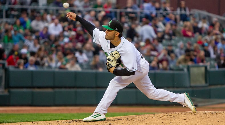 Dayton starter Javi Rivera allowed three hits and a walk over six scoreless innings against Lake County on Thursday night at Day Air Ballpark. CONTRIBUTED/Jeff Gilbert