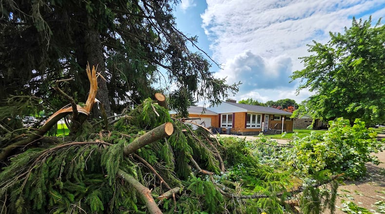 Severe weather passed through the area Saturday night bringing strong winds and possible tornadoes. The damage hit Clark County in Moorefield Township near the intersection of Moorefield Road and Ridgewood Road West. NICK GRAHAM / STAFF