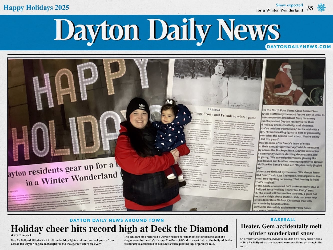 "Front Page News" photobooth at Deck the Diamond