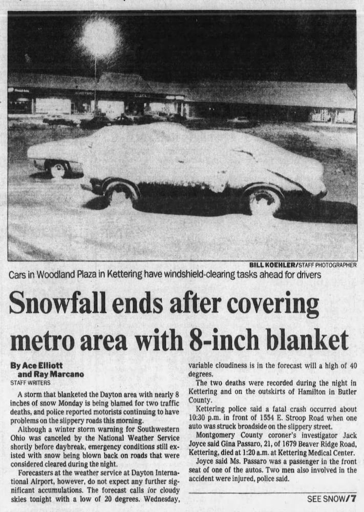 Dayton record snowfall