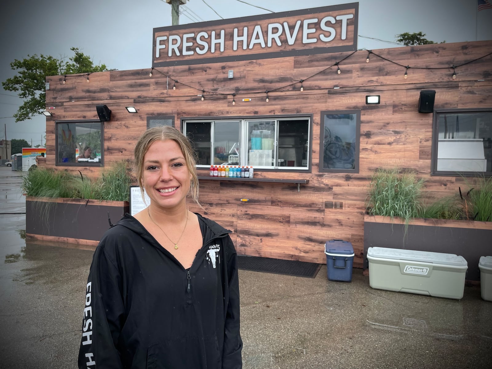 LeAnn Harrigan, owner of Fresh Harvest Food Truck based in Urbana, started selling corn at the Champaign County Fair at 19 years old. She has been at the Clark County Fair for three years. NATALIE JONES/STAFF