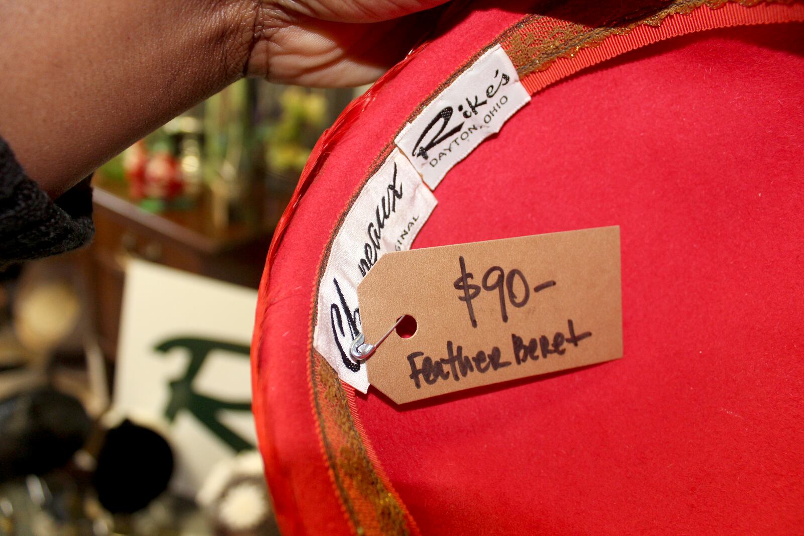 Vintage hats and hat boxes from from the former Rike’s Department store in downtown Dayton are being sold at The Flower Shoppe in Oakwood. Owner Mark Brueninghaus said the hats with a hat box range from about $45 to $95.