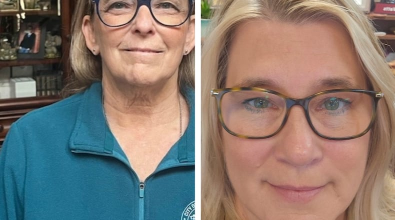 Two candidates are vying for Moraine mayor: Teri Murphy (left), the city’s mayor, and Erica Watts (right), a former city council member.