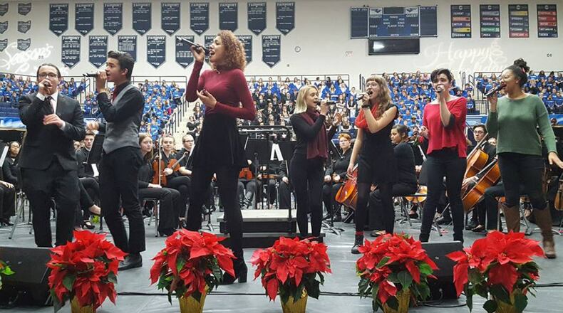 Members of Fairmont High School’s award-winning a capella group Eleventh Hour perform at the Kettering Music Department’s Community Holiday Concert in 2017. Trent Arena was packed with thousands as more than 750 performers from Fairmont High School, Van Buren and Kettering middle schools and Southdale, Oakview and Indian Riffle elementary schools presented “A Musical Gift to the Kettering Community” on Dec. 18. CONTRIBUTED