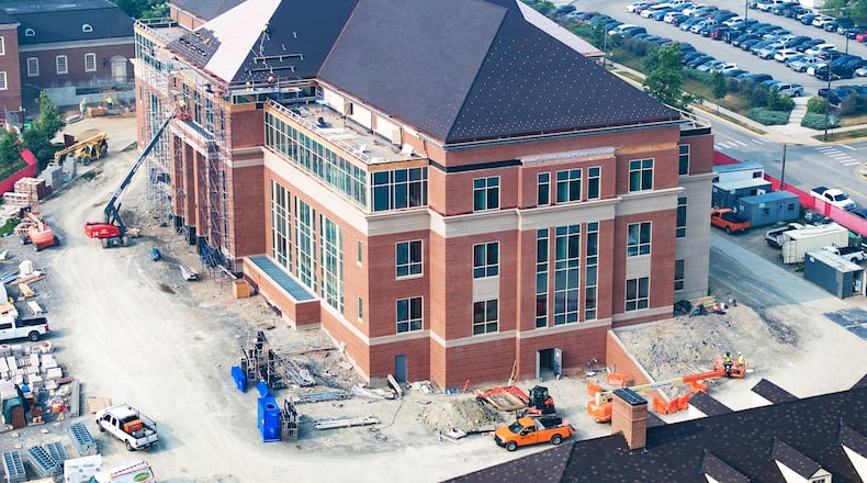 The finishing piece of a multi-year, nearly $200 million Miami University campus building boom is close to opening its doors. The new $58 million McVey Science Data building at 105 Tallawanda Road on Miami’s main Oxford campus has taken shape after nearly two years of construction, bringing with its completion one of the region’s most advanced computer science and data management learning centers. CONTRIBUTED