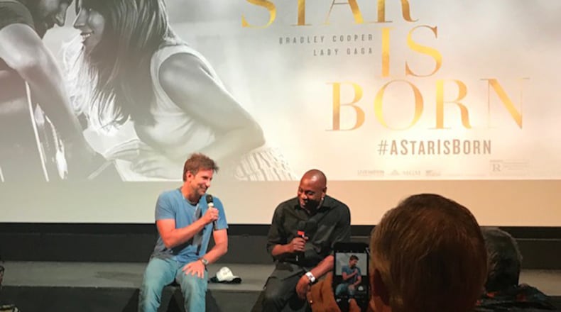 Bradley Cooper and Dave Chappelle spoke at the Little Art Theater in Yellow Springs in October after a screening of 'A Star is Born.' AMELIA ROBINSON / STAFF