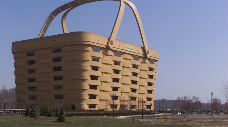 The Longaberger home office building, located in Newark, is seven stories high and looks like one of the baskets they produce.