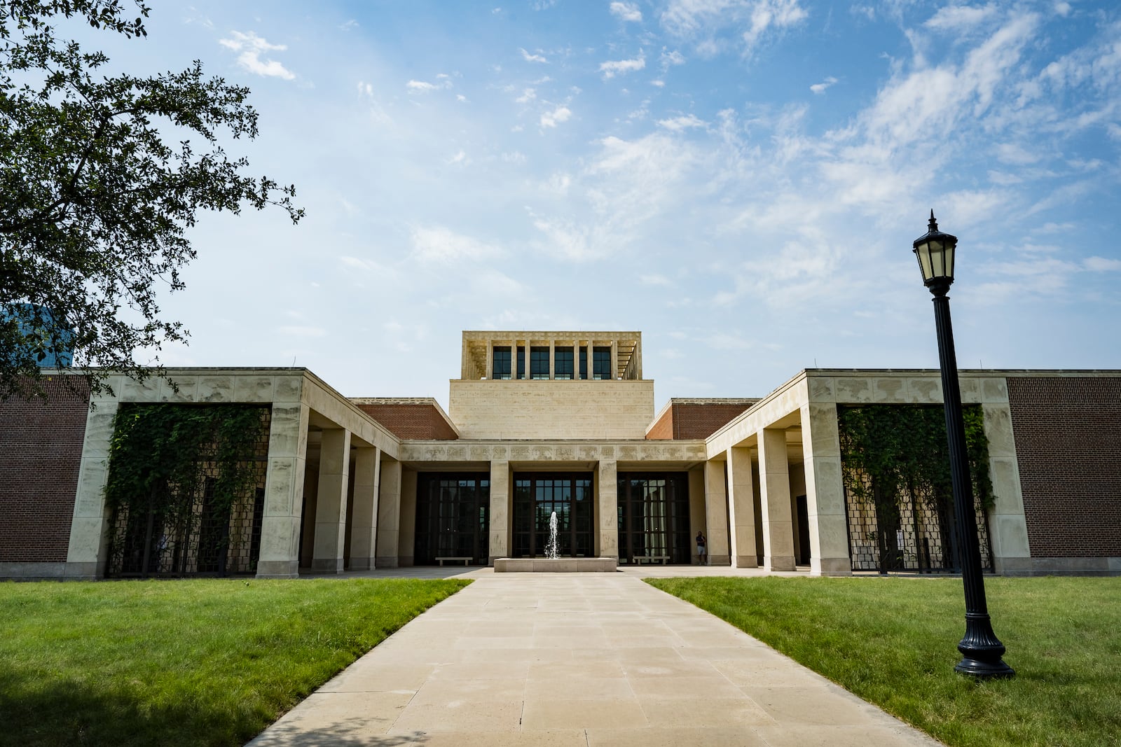 An outside view of the George W. Bush Presidential Museum on Thursday, May 15, 2025 where an exhibit featuring paintings by President George W. Bush is on display in Dallas. (AP Photo/Jessica Tobias)