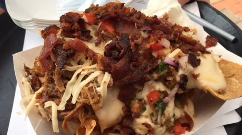 Jalapeño bacon Carnitas nachos which won best composed dish at BaconFest. ALEXIS LARSEN / CONTRIBUTED