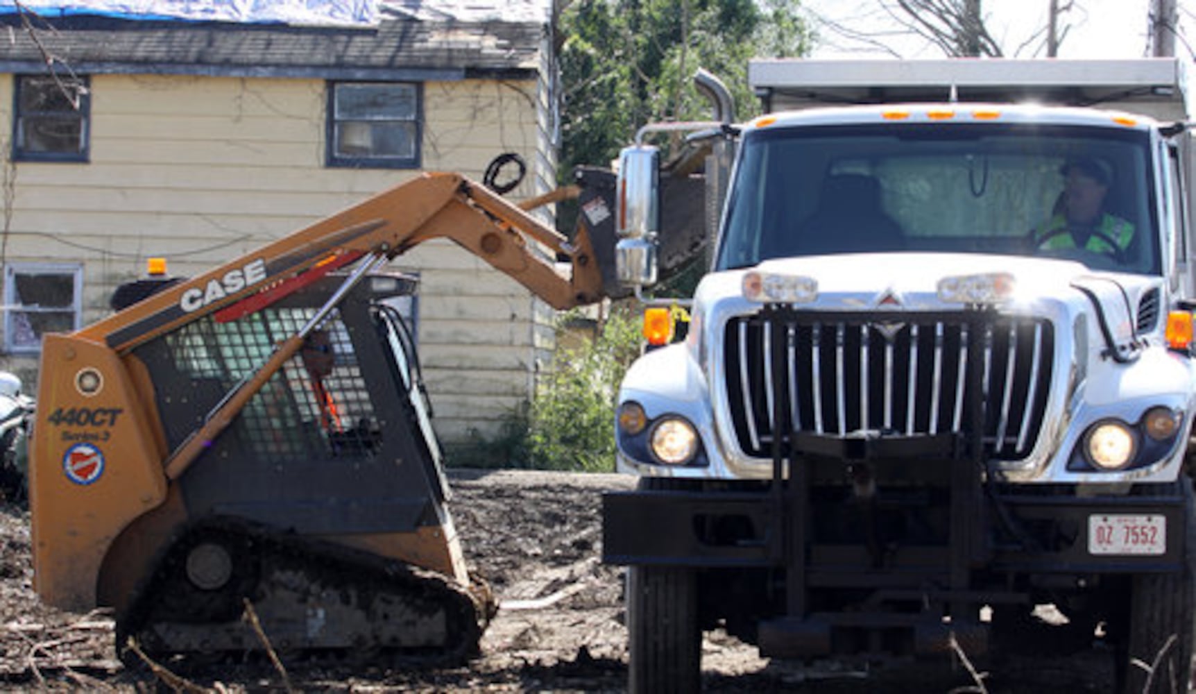 Tornado damage cleanup in Moscow, Ohio
